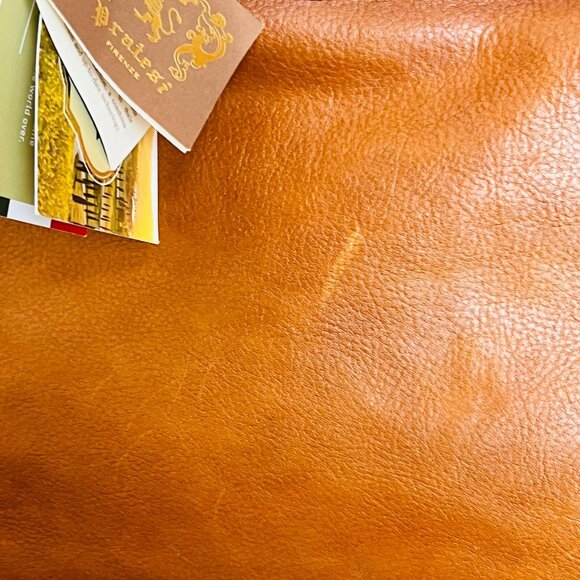 PRATESI Made in Italy Leather Satchel 💼 Elegant Gold Hardware, Adjustable Strap - Picture 10 of 16